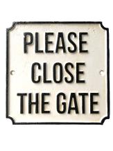 Bordje emaille 'please close the gate' 