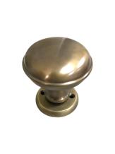 Deur knop met voetrozet, messing, is draaibaar