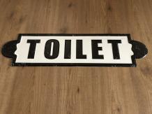 Wandbord, naamplaat XL, met tekst: Toilet in old-look