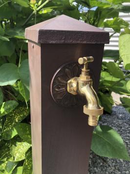 Wasserhahn stehend, Gartenbrunnen, Aluminium, braun