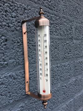 Thermometer - messing/metaal frame - klassieke decoratie