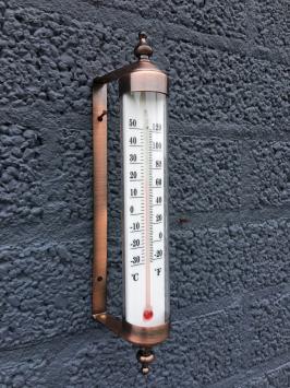 Thermometer - messing/metaal frame - klassieke decoratie