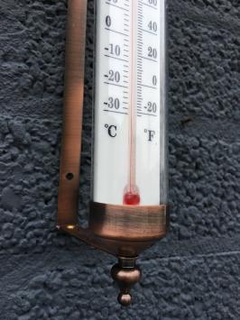 Thermometer - messing/metaal frame - klassieke decoratie