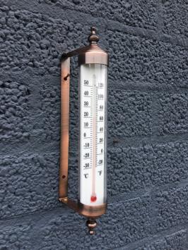 Thermometer - messing/metaal frame - klassieke decoratie