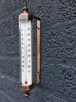 Thermometer - messing/metaal frame - klassieke decoratie