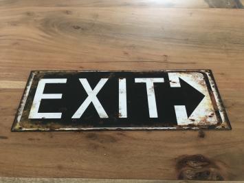 Mooi metalen sign, wand-bord met: EXIT