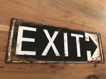 Mooi metalen sign, wand-bord met: EXIT