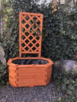 Plantenbak met pergola, hout, houten bloembak