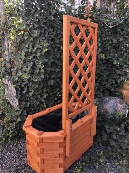 Plantenbak met pergola, hout, houten bloembak