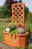 Plantenbak met pergola, hout, houten bloembak