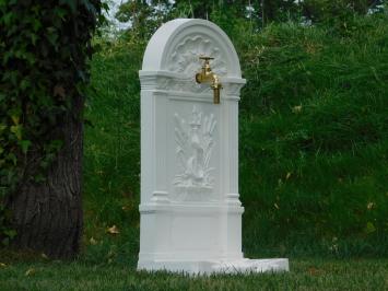 Freistehender Springbrunnen, Aluminium, weiß