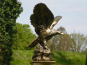 Adelaar tuinbeeld, goud / zwart, vliegende adelaar beeld, polystone