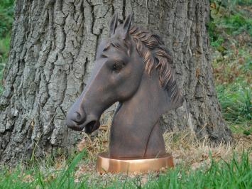 Statue Pferdekopf - Alu - Sockel in Kupferoptik