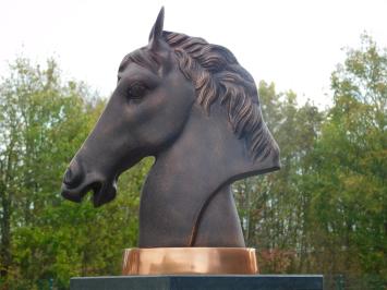 Statue Pferdekopf - Alu - Sockel in Kupferoptik