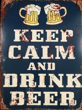 Bord bier, mancave decoratie, 'KEEP CALM AND DRINK BEER'