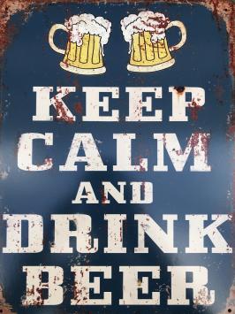 Bord bier, mancave decoratie, 'KEEP CALM AND DRINK BEER'