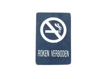 Bordje 'Roken verboden' - van leisteen