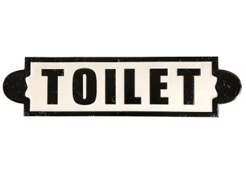 Wandbord, naamplaat XL, met tekst: Toilet in old-look