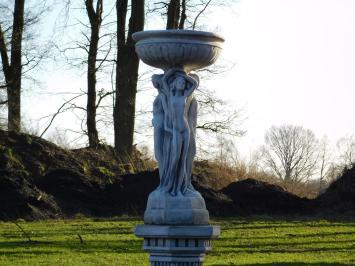 Beeld met Drie Vrouwen en Schaal - 130 cm - Volledig Steen