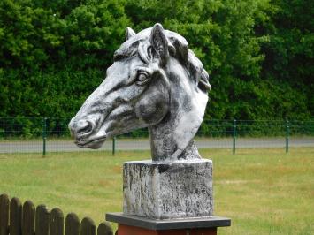 Groot paardenhoofd - zilvergrijs - polystone