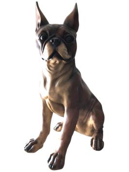 Franse bulldog model, craftwood-bruin zittend