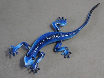 Metalen muurdecoratie - set van 4 gekko's - kleurrijk