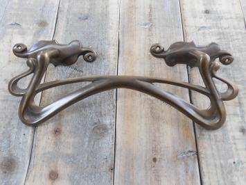 Patina Trekhendel, Art Nouveau handgreep voor de voordeur, messing levering