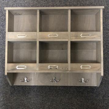 Wand organizer, hout, kapstok, organiseren, opslag, kruidenrek