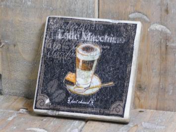 Satz von 4 Untersetzern Old Dutch - 'Latte Macchiato'