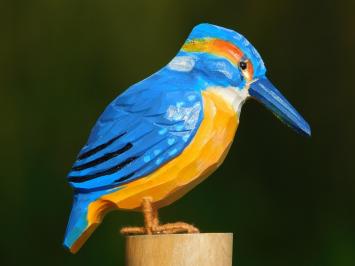 Handgemaakte IJsvogel, vol in Kleur, Hout