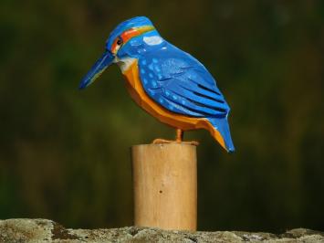 Handgemaakte IJsvogel, vol in Kleur, Hout