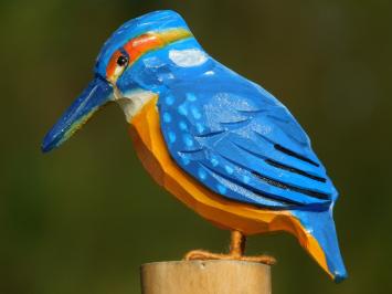 Handgemaakte IJsvogel, vol in Kleur, Hout