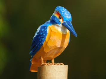 Handgemaakte IJsvogel, vol in Kleur, Hout