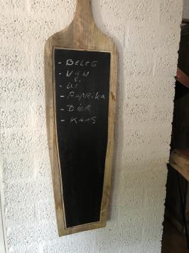 Houten wandplank, krijtbord, attentiebord / boodschappenbord