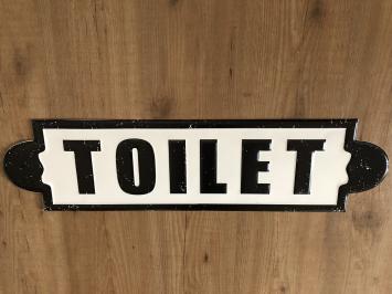 Wandbord, naamplaat XL, met tekst: Toilet in old-look