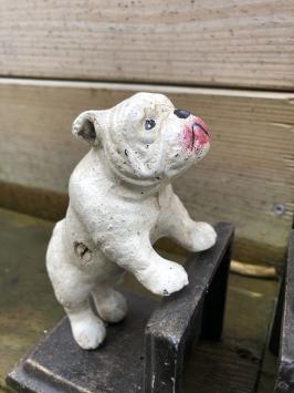 Boekensteunenset gietijzer met bull terriër honden gelakt