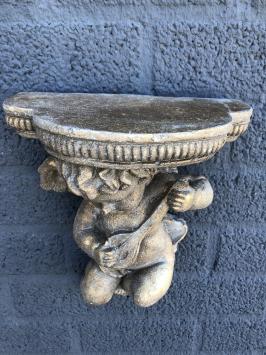 Wandornament-console Engel, bloemhouder, polystone