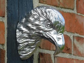 Wandornament - kop van adelaar - aluminium - zilver