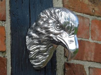 Wandornament - kop van adelaar - aluminium - zilver