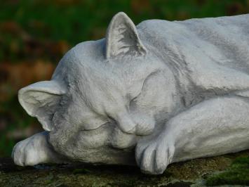 Beeld Liggende Poes - Steen - voor Binnen en Buiten