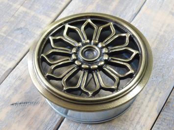 Luchtrooster rond, alu, brass messing kleur