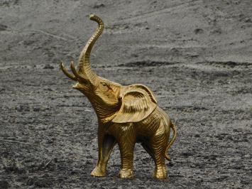 Figur Elefant, Gold, Aluminiumstatue, Tierstatue