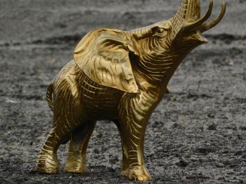 Figur Elefant, Gold, Aluminiumstatue, Tierstatue