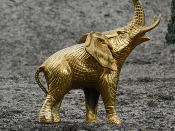 Figur Elefant, Gold, Aluminiumstatue, Tierstatue