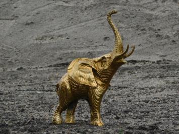 Figur Elefant, Gold, Aluminiumstatue, Tierstatue