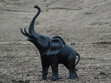 Sculptuur olifant - zwart - alu