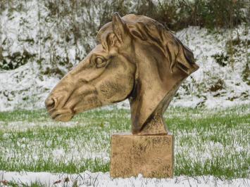 Eenmalig: XL Paardenhoofd van Polystone - Goudkleurig