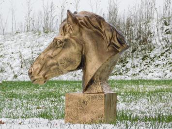 Eenmalig: XL Paardenhoofd van Polystone - Goudkleurig