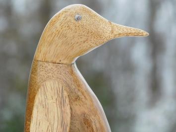 Beeld Pinguïn, Teakhout, Houten Sculptuur