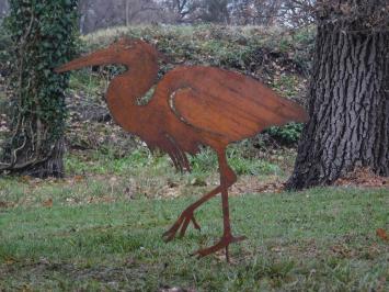 Tuinsteker Reiger - silhouet - rustiek metal